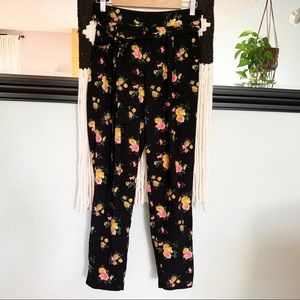 Forever 21 tie top loose floral pants